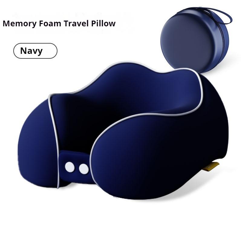 

Подушка для шеи в самолете, шейный позвонок, портативная, для кемпинга на открытом воздухе, U-образная, с сумкой для хранения, для путешествий 25x25x12cm темно-синий
