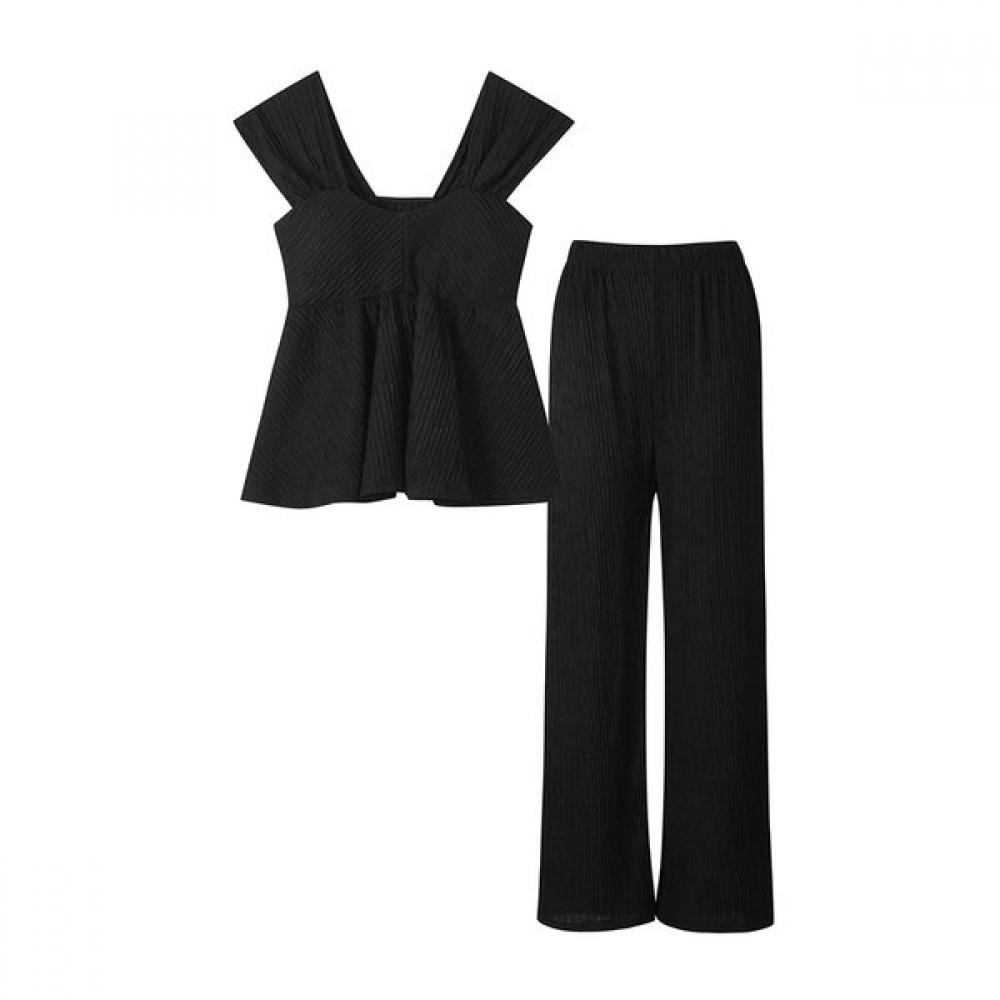 Ggpx Heart Neck Bustier Blouse Set Two Piece  Gp4op071f 
