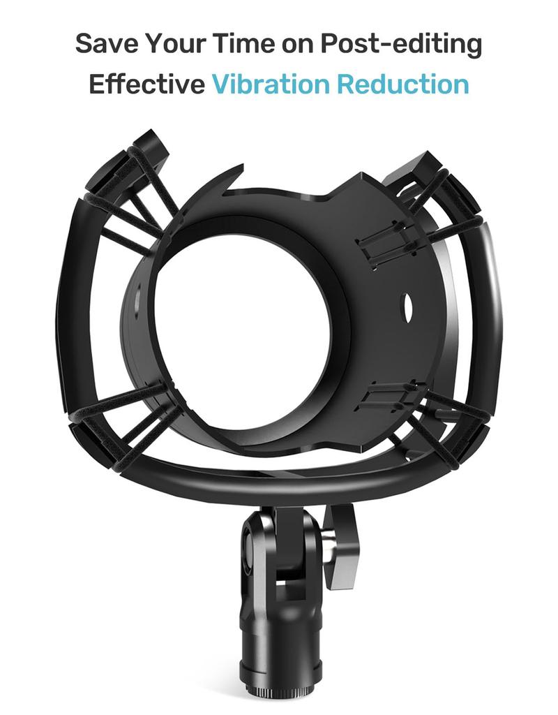 Etour Custom Blue Yeti BM400BK USB Shock Mount with Pop Filter, 2025 Inch, Upgraded Anti-Vibration Suspension Elastic Shock Mount Holder Clip