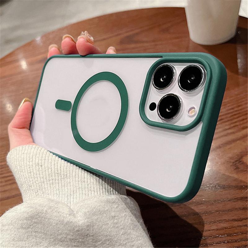 

Полный защитный прозрачный жесткий чехол для магнитного телефона Magsafe для iPhone 14 11 12 13 Pro Mini XR XS Max X 14 Plus, чехол для беспроводной зарядки