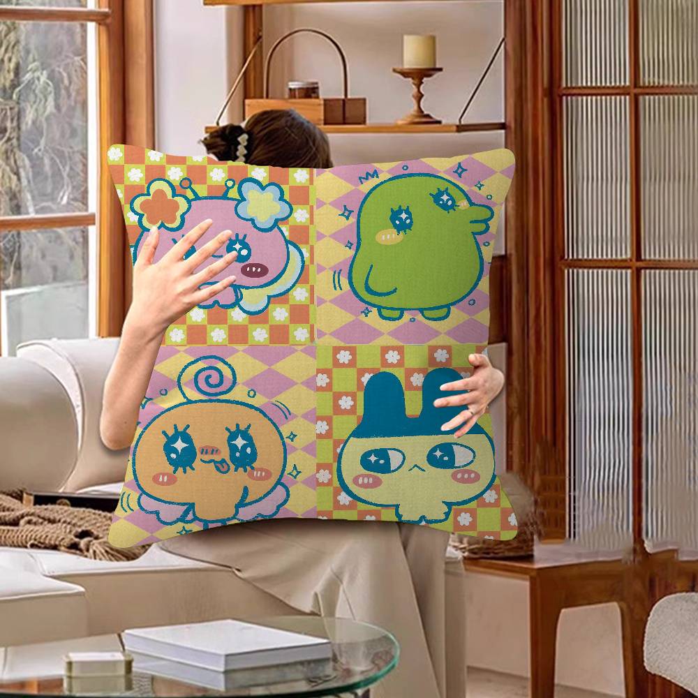 Game Fanart Cute Cartoon TTamagotchi Pillow Cushion Cover Pillowcase Living Room Sofa Home Decor Customized