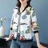 2026 Summer Plus Size Chiffon Sunscreen Coat for Middle-Aged Women - Lightweight Printed Jacket