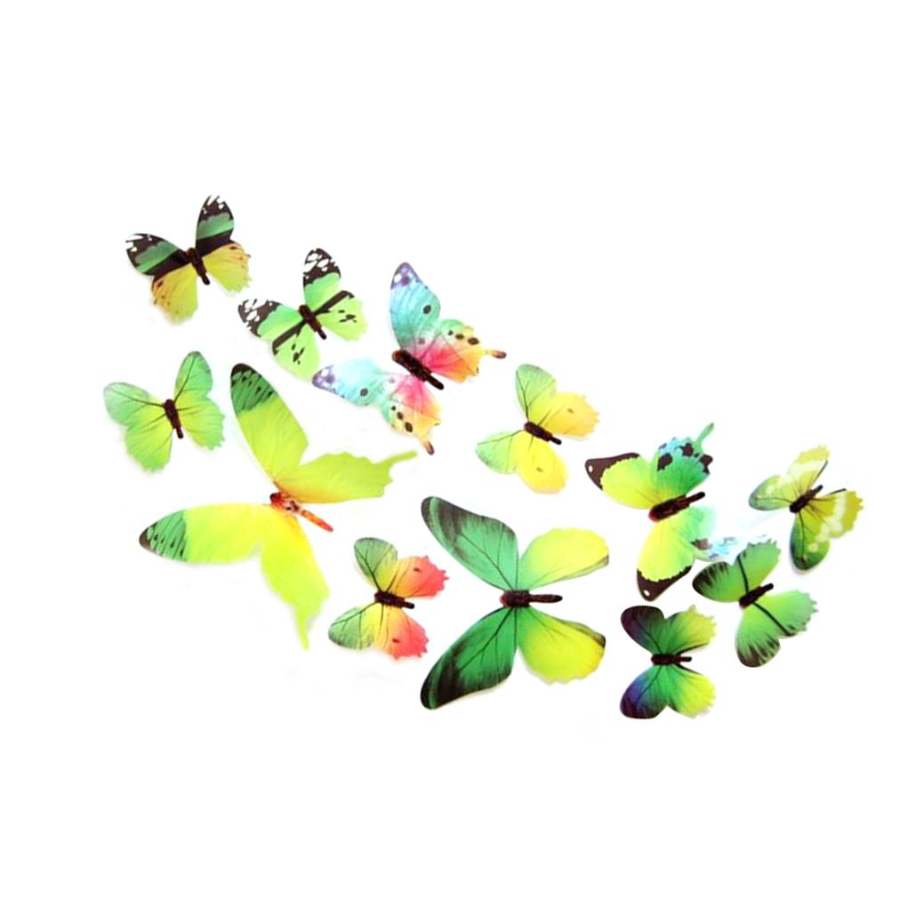 12pcs Wall Stickers PVC Ulation Insect Wall Decals Waterproof Wallpapers for Home Decoration