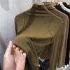 Half High Collar Base Shirt American Long Sleeved T-shirt Women's Trendy Slim Fit Top