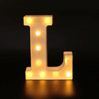 Decorative Letters Alphabet Letter LED Lights Luminous Number Lamp Decoration Battery Night Light Party Baby Bedroom Decoration