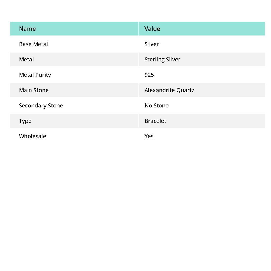 Alexandrite Quartz Gemstone Handmade 925 Sterling Silver Bracelet 7-8" G3F03