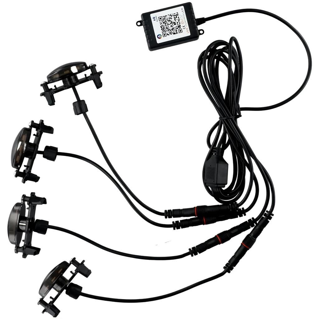 4PCS RGB Color LED Grille Light Kit Fits For Tacoma For TRD Pro 2016-2024 Raptor Style Car Automobiles Lamps Accessories