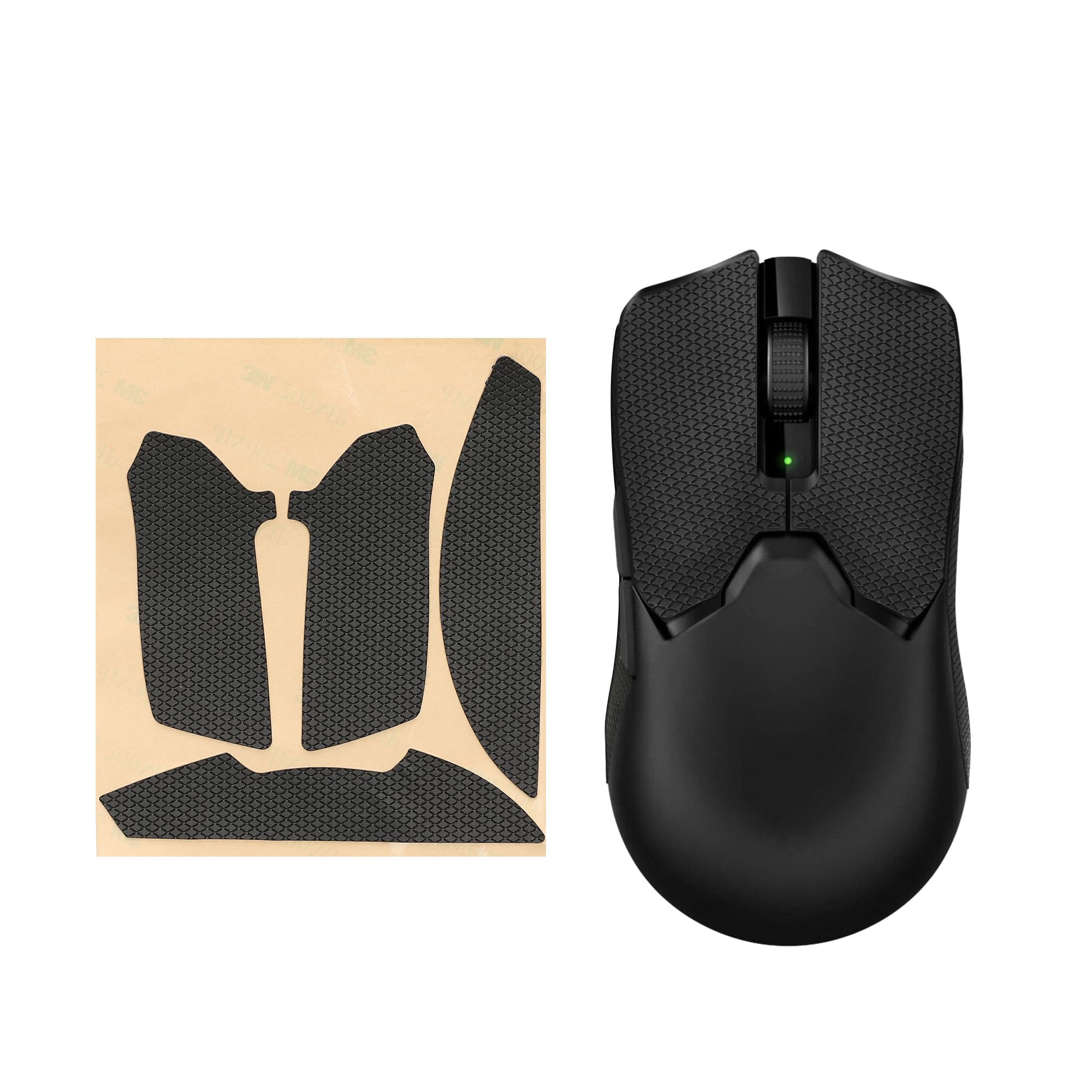 

kwmobile Mouse Grip for Razer Viper V2 Pro - Anti-Slip Grip Tape, Pre-Cut, 0.5mm Thick, Black