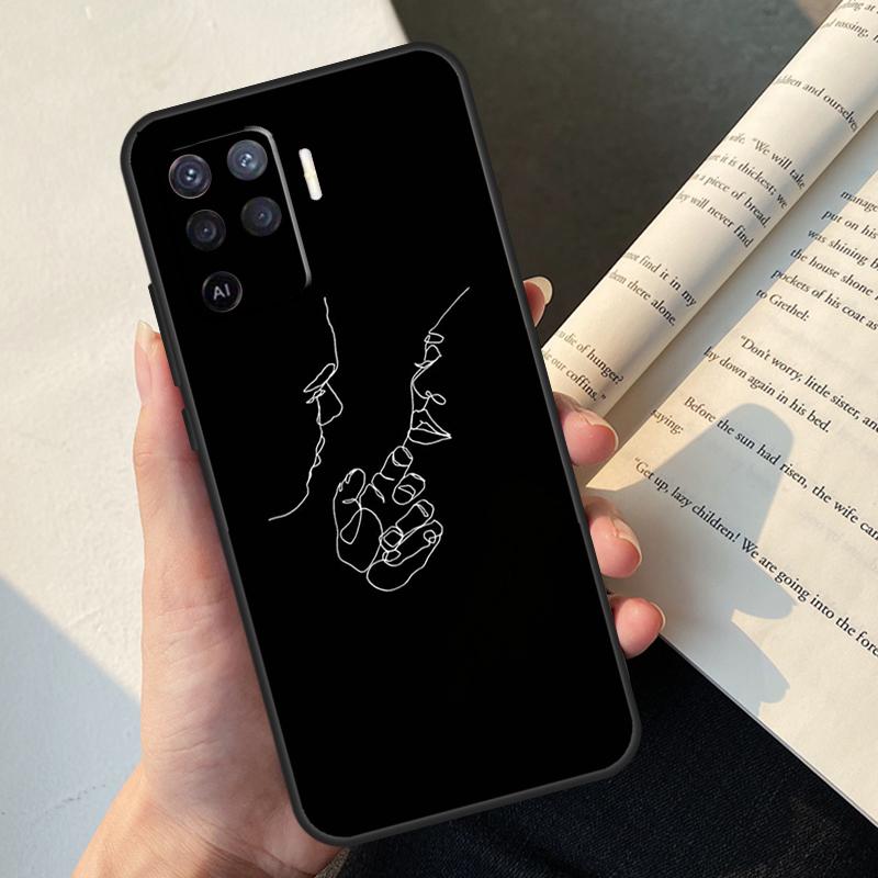 Sexy Line Minimalist Style Case For Oppo A74 A57 A17 A77 A18 A38 A58 A78 A98 A54 A94 A80 A60 A40 A96 A76 A16 A15 A5 Pro