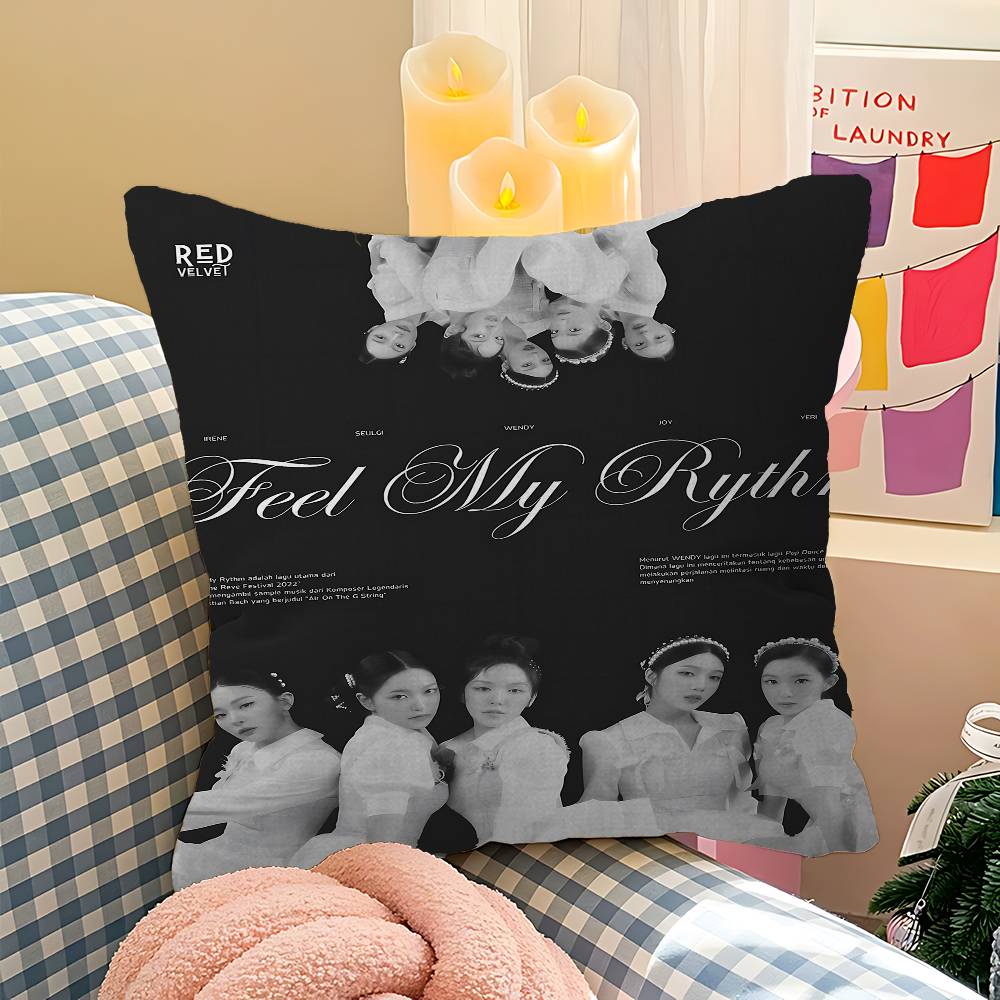 

Popular Kpop R-Red V-Velvet Personalized Pillow Cover Kids Bedroom Wild Party Decor Pillowcase Kid Birthday Shower Gift 30cmx30cm