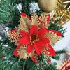 12Pcs with Stems Artificial Christmas Flowers With Clips Christmas Floral Decorations  Wreath