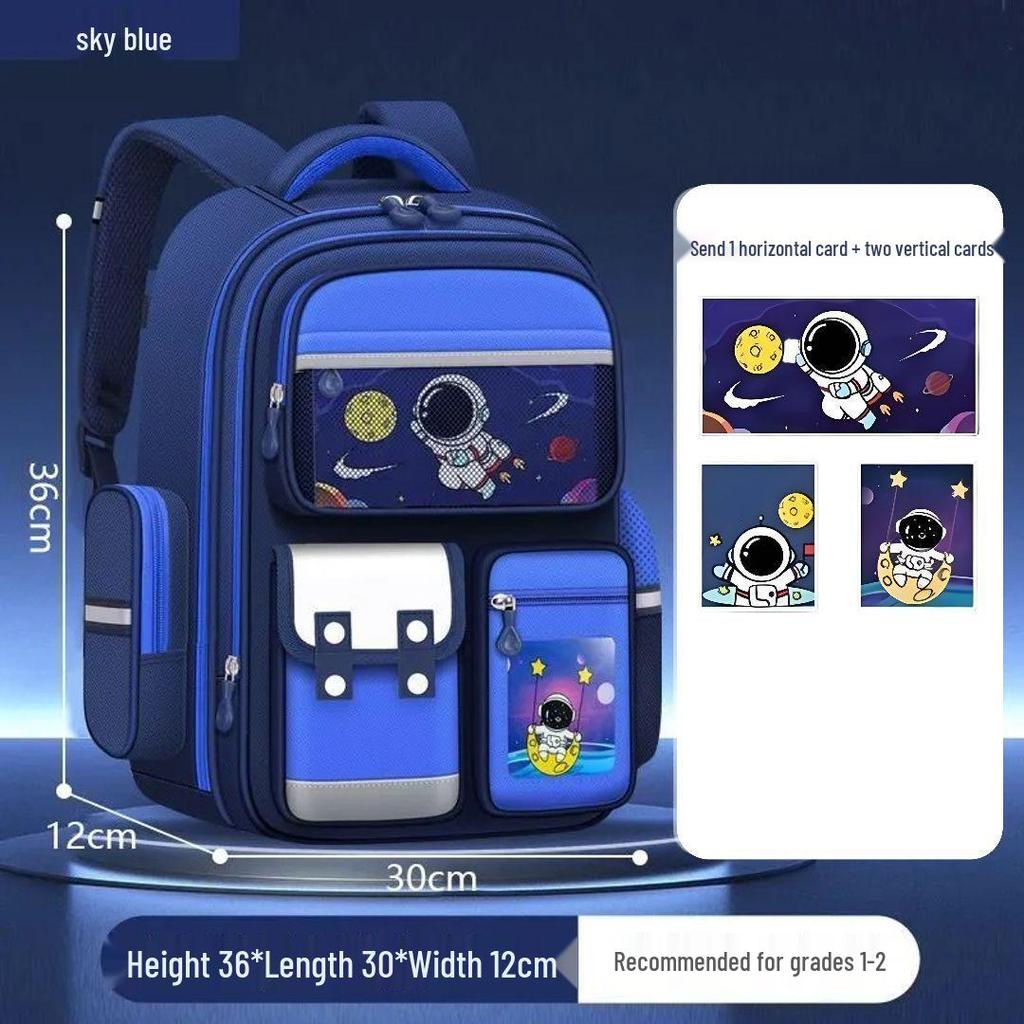 Astronaut Children's Ultralight Spine Protection School Backpack for Boys, Grades 1-6