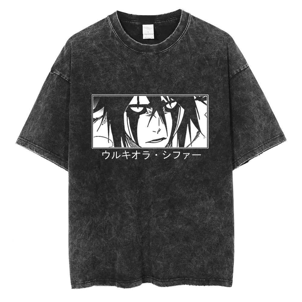 

New Arrival Mens Clothes Tee Shirt Graphic TShirts Men Tshirt for Men Ropa Hombre Hot Ulquiorra Cifer Bleach Anime Washed S