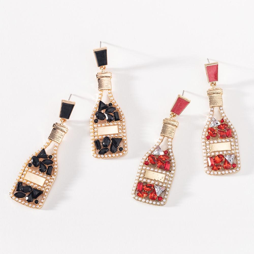 Pinkdudu Vintage Champagne Bottle Drop Earrings Fashion Alloy