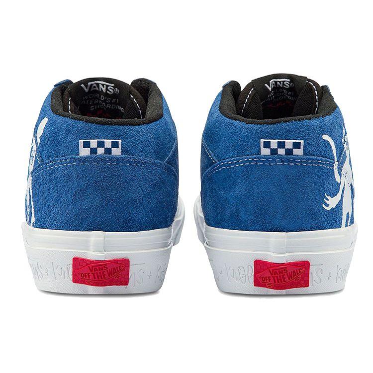 Vans Half Cab 92 Vcu Suede Casual Durable Mid-Top Skate Shoes Unisex sneaker Blue VN0A4BW9APG