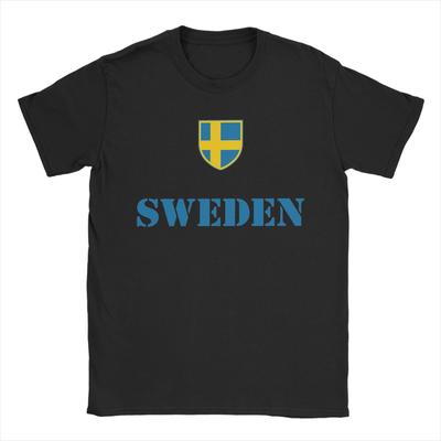 Sweden Swedish Flag Pure Cotton Tshirt For Unisex Summer Y2k Fun Tshirts Oneck Novelty Tees Big Size Design Clothes