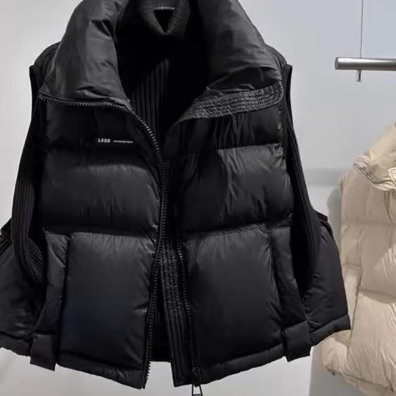 Sieviešu balta pīļu dūnu veste īsa