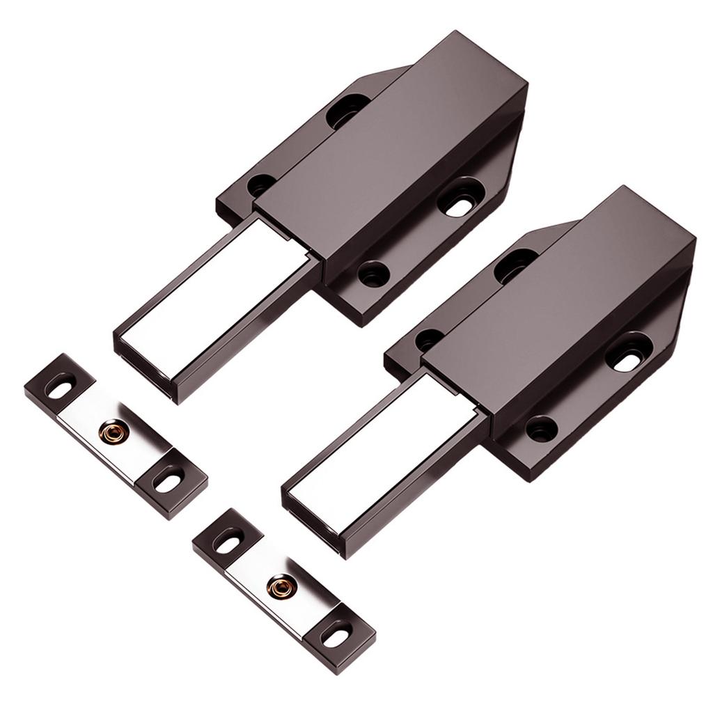 2 Pack Portable Sturdy Magnetic Push To Open Cabinet Hardwares Accessory for Hide Door and Drawers In Elegant Color