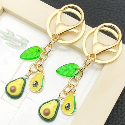 3D Avocado Fruit Pendant Keychain – Decorative Hanging Ornament for Backpacks