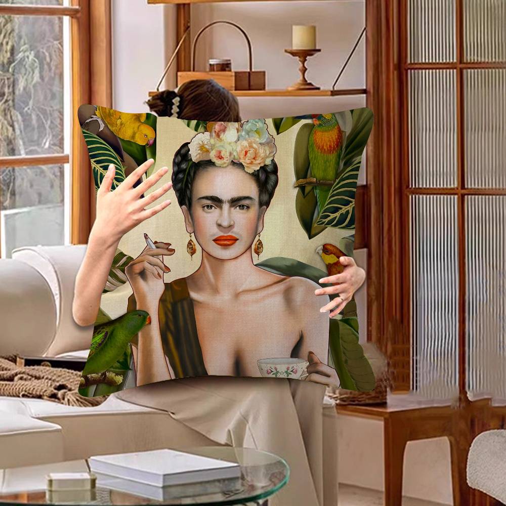 Art Frida Cushion Cover Inches Farmhouse Decor Home Throw Pillow Covers for Couch Decorations