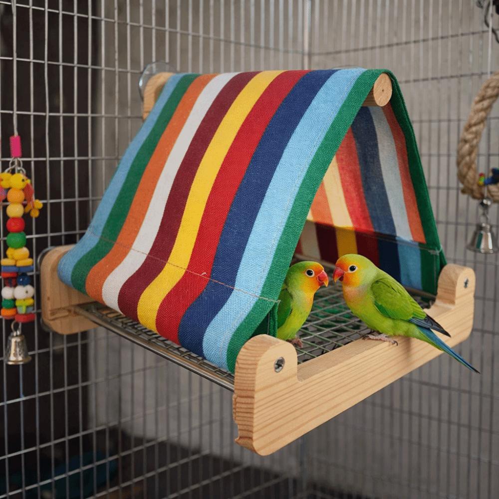 Retractable Bird Nest House Breathable Parrot Triangle Tent Hanging Hammock  Breeding Shelter