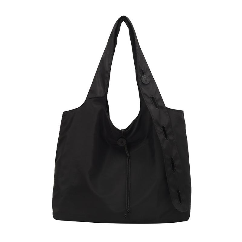 Nylon Cloth Foldable Hand Carry Shopping Bag New Simple and Portable Shoulder Tote Bag Large Capacity Messenger Bag