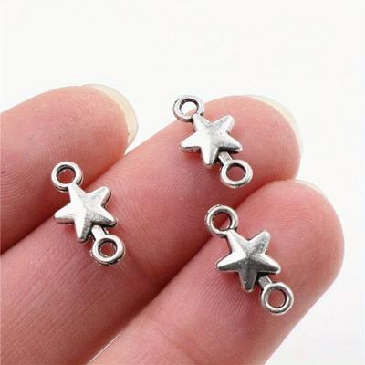 100 Adet/Çanta Mini Beş Köşeli Yıldız Tarzı Bağlayıcı El Yapımı Takılar Kolye DIY Bileklik Kolye için 15x7mm