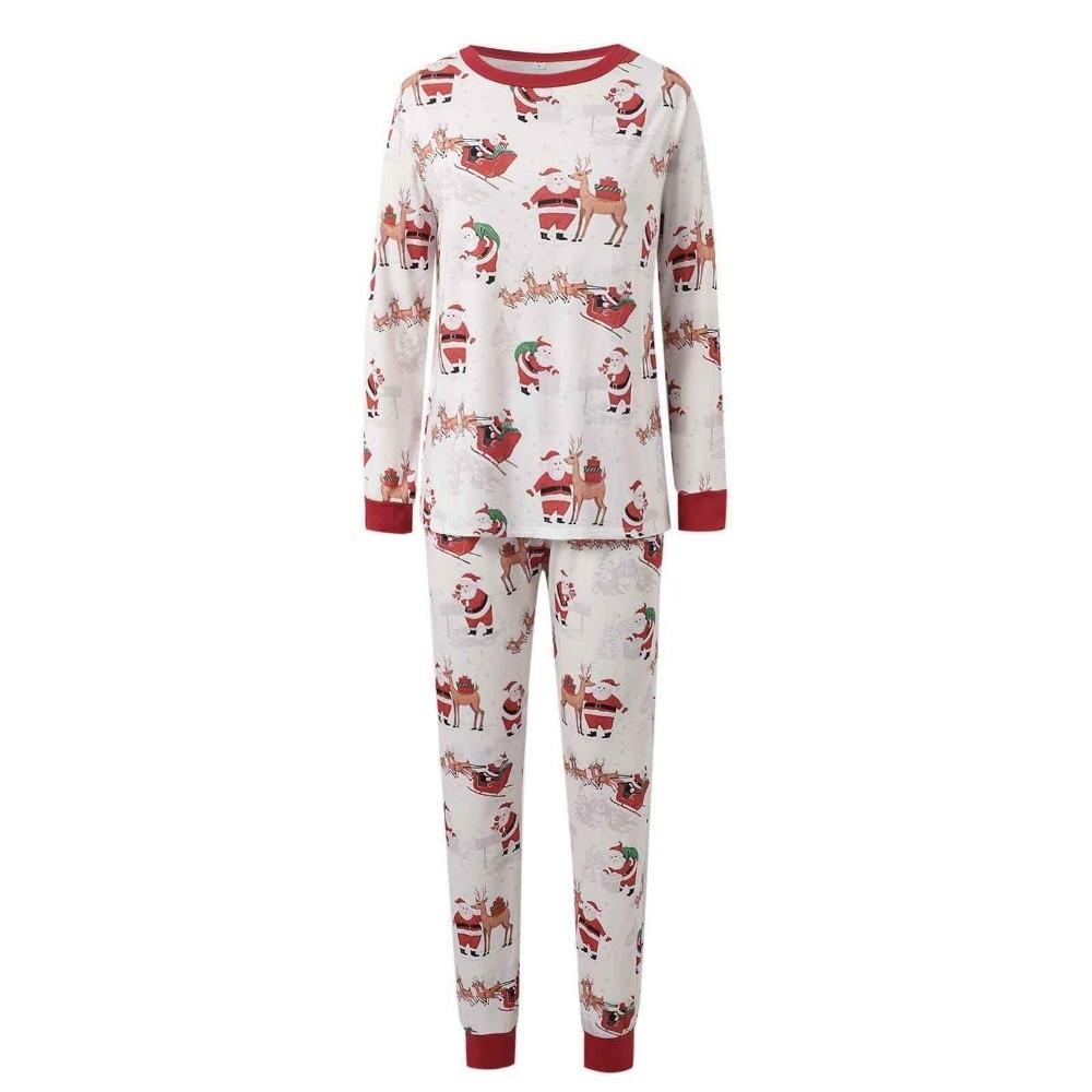 Cartoon Christmas Family Matching Outfits Parent-child Santa Claus Adult Kids Loungewear Elk Sled Skiing Xmas Sleepwear Winter