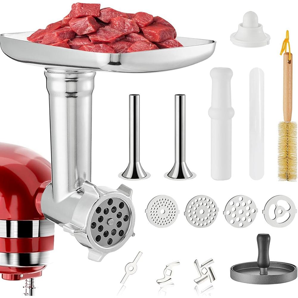 ABKS-Food Grinder& Sausage Maker Set(16-Piece), For