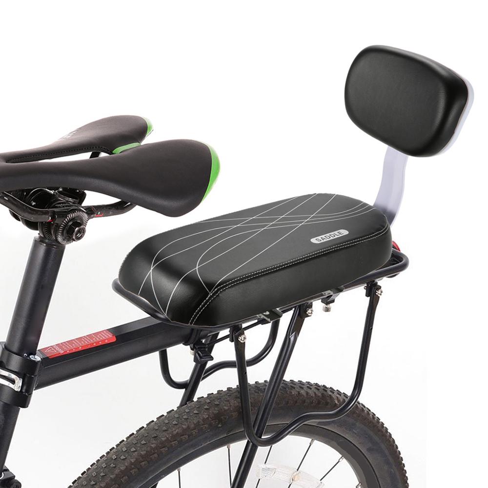 Bicycle Back Seat Cycling Bike Bicycle MTB PU Leather Soft Cushion Rear Rack Seat Children Seat with Back Rest