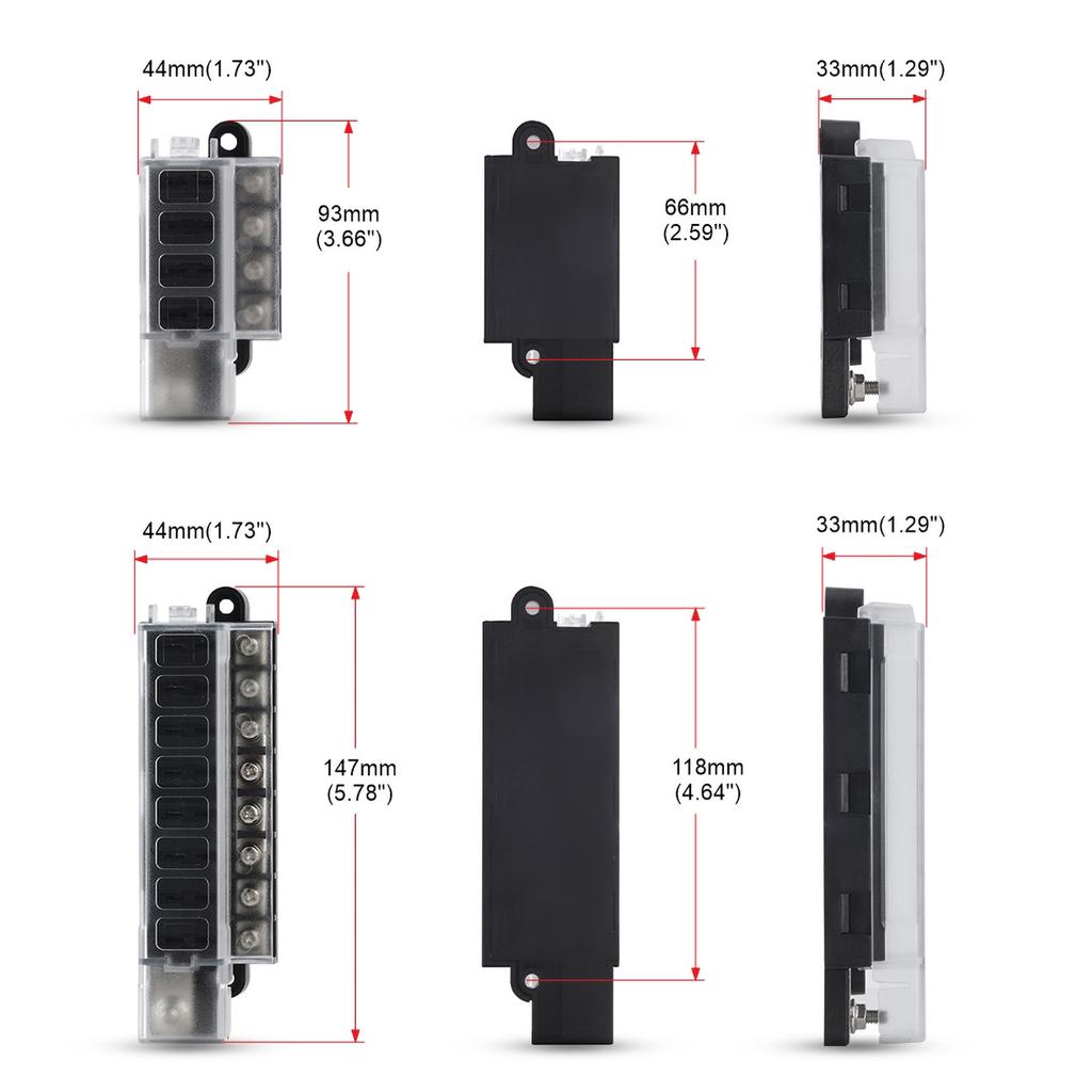 12v 24v Fuse Holder Accessory 4/8 Way Car Truck Circuit Fuse Box Circuit Breaker Blade Fuses 130 Degree Midival Fuse