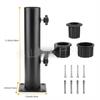 Outdoor Umbrella Base: Sunshade Ground Insert, Marble Fixer, Carbon Steel & Stainless Steel Tube