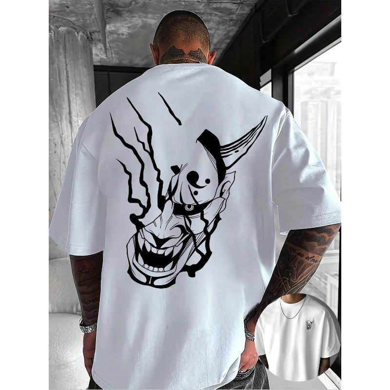 European Size Creative Front and Back Print Round Neck T-Shirt,Summer Fashion Short Sleeve Top for Casual Daily Style Essential Outing Gift Choice