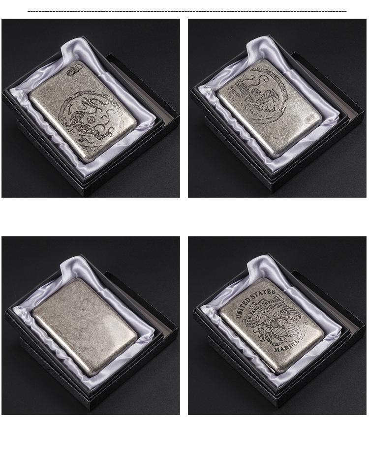Vintage Antique Silver Dual-Use Cigarette Case for 6.5mm Medium/Regular Cigarettes - Holds 20/16 Count