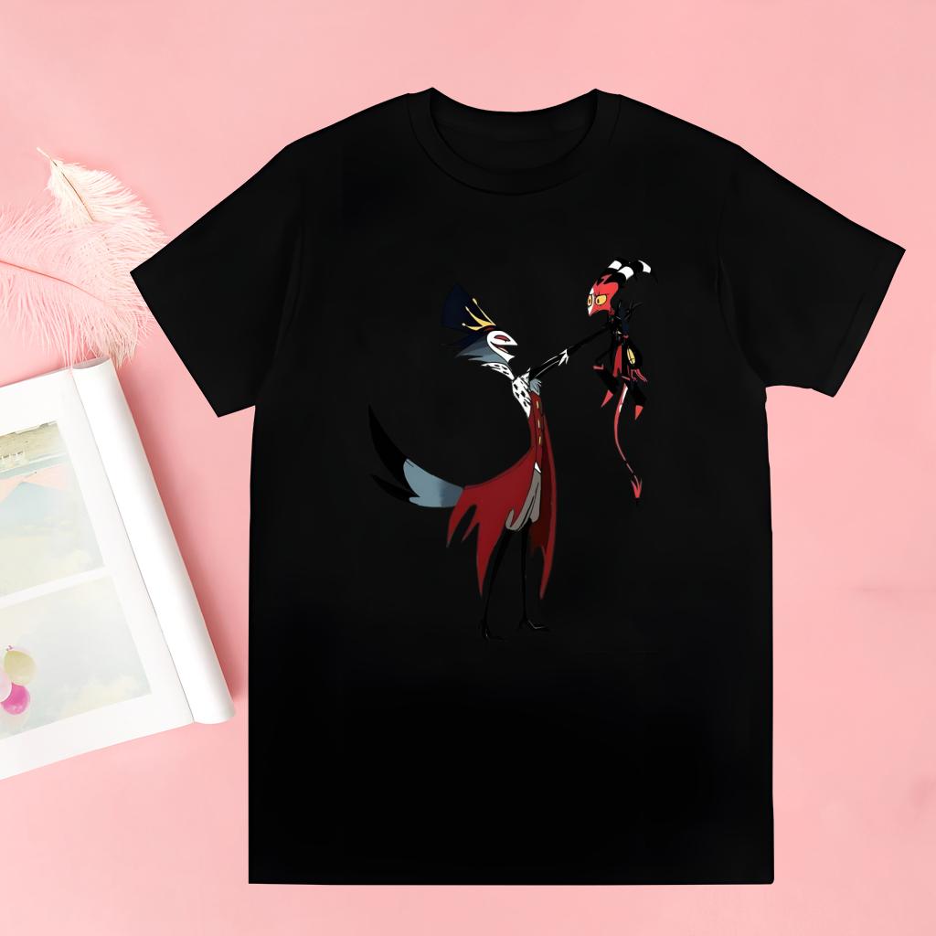 Cartoons Helluva Boss T-Shirt Men Unisex Anime Cartoon Design Men Tee Shirt Homme Summer Tops Short Sleeve Vintage Style