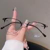 New fashionable plain face advanced sense thin flat glasses women's trend metal frame anti-blue light can be matched with myopia glasses men