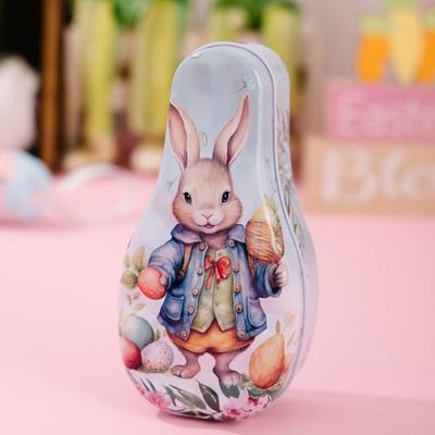 Kreative Oster-Eier-Blechdose Cartoon Vintage Blech-Süßigkeitenbox Niedliche Zarte Osterhase Aufbewahrungsbox Feiertagsveranstaltungen