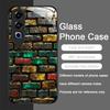 Creative Colorful Brick Texture Printed Tempered Glass Phone Case for OnePlus 13R 12 11 10 9 Pro ACE2 3 Nord CE4 3 2 Lite Cover