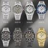 Stainless Steel Men's Wristwatch Waterproof Simple Fashion with Night Glow Pointer Calendar Display Male Watches