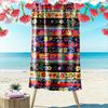 Colorful Floral Striped Pattern Beach Towel Quick-drying for Travel Outdoor Sports Jogging Beach and Swimming