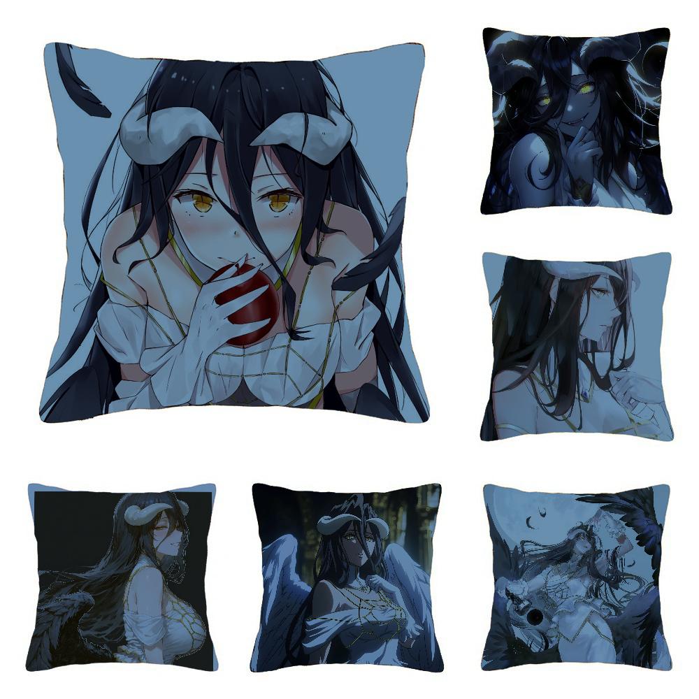 Anime OVERLORD Albedo Pillow Case Square Pillow Bedroom Sofa Leisure Comfort Cushion Car Living Room Home Decoration 40X40