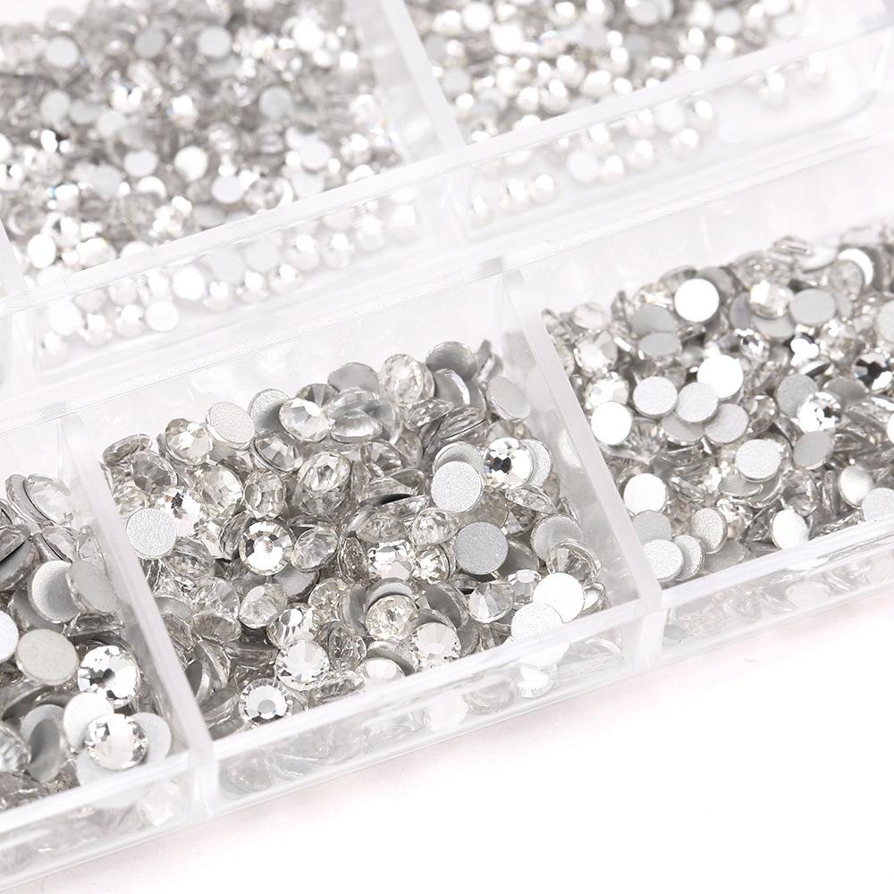 Ss4-Ss12 Boxed Nail Art, Flat Bottom Rhinestone Diy Nail Art Diamond Nail Decorative Accessories 1728 Pcs
