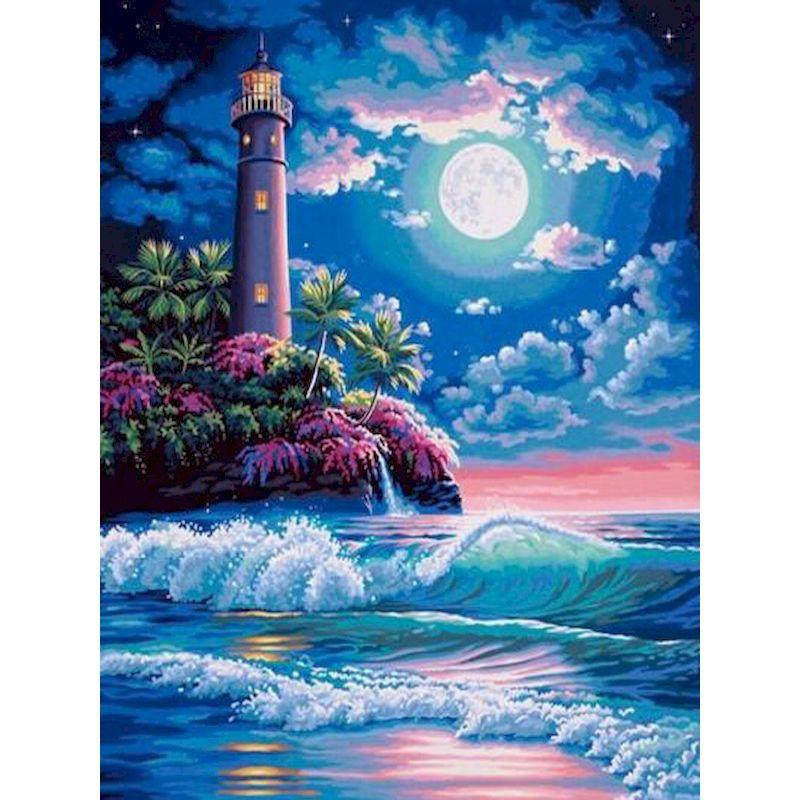 Pictură cu diamant 5D Peisaj albastru Broderie cu diamant Mozaic Peisaj Imagini cu margele Artizanat Hobby-uri creative Decor