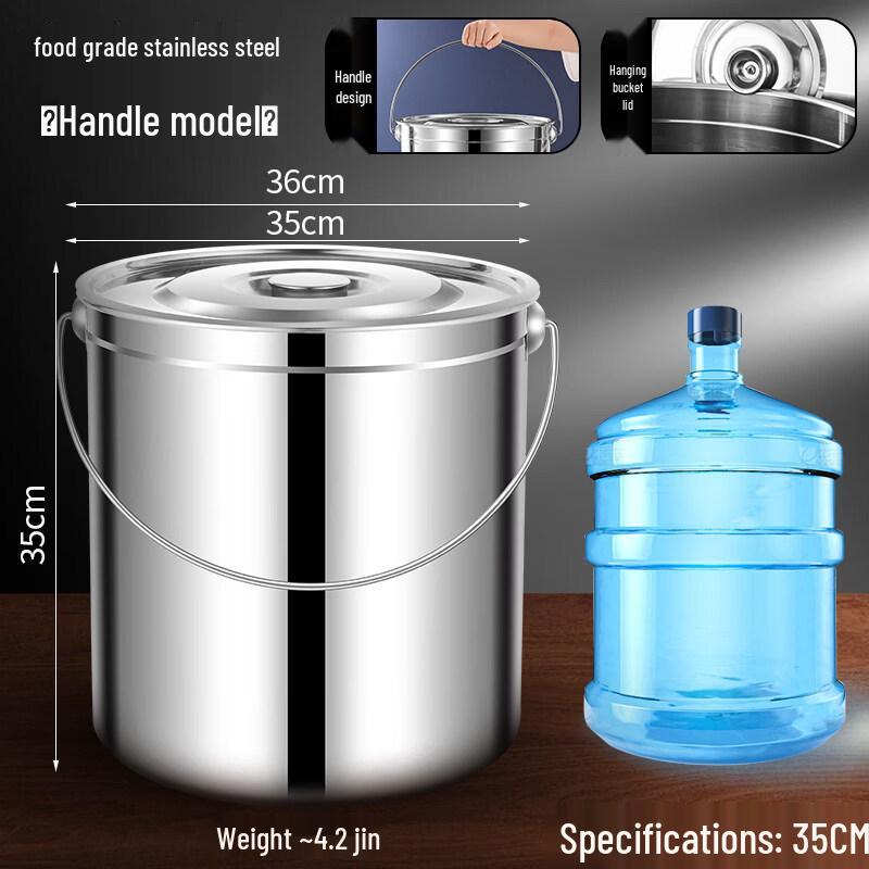 ZISIZ 304 Stainless Steel Portable Water Bucket