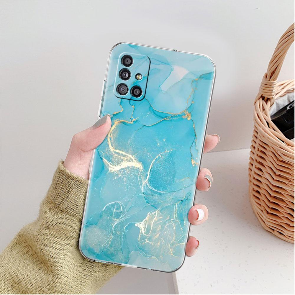 Marble Pattern 3 Clear Case For Samsung Galaxy A52 A12 A51 A32 A21s A71 A32 A22 A50 A70 A31 A72 5G Phone Cover
