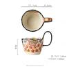 Hand Drawn Ceramic Mugs Creative Handle Coffee Cup Tea Set Large Capacity Heat-resistant Household Breakfast Cup Mark Coffee Mug