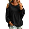 Damen Lässiger Langarm Farbiger Sweatshirt Pullover Top für den täglichen Gebrauch
