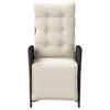 3 Piece Bistro Set with Cushions Black Poly Rattan