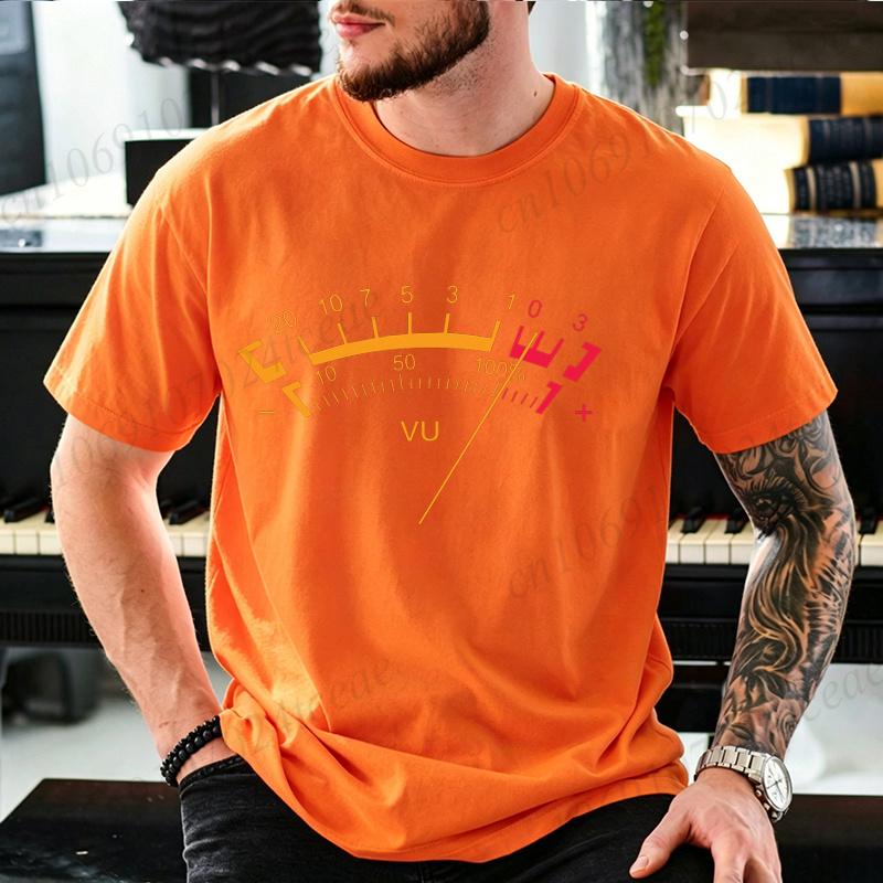 VU Volume Meter Graphic T-Shirt Unisex Rock DJ Recording Studio Engineer Tshirts Short Sleeve Tee Novelty Musician Casual Shirts