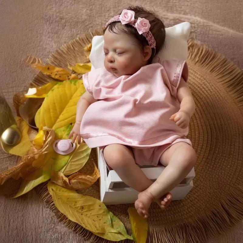 10 Inch Mini Reborn Baby Doll Luna Soft Cloth Body Simulation Regeneration Doll Children Companion Toy Palm Doll Kid's Birthday Xmas Beautiful Present